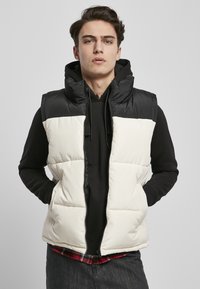 Urban Classics - BLOCK PUFFER VEST - Waistcoat - black/whitesand Thumbnail Image 1