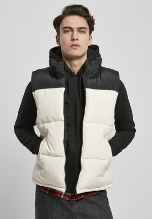 BLOCK PUFFER VEST - Smanicato - black/whitesand