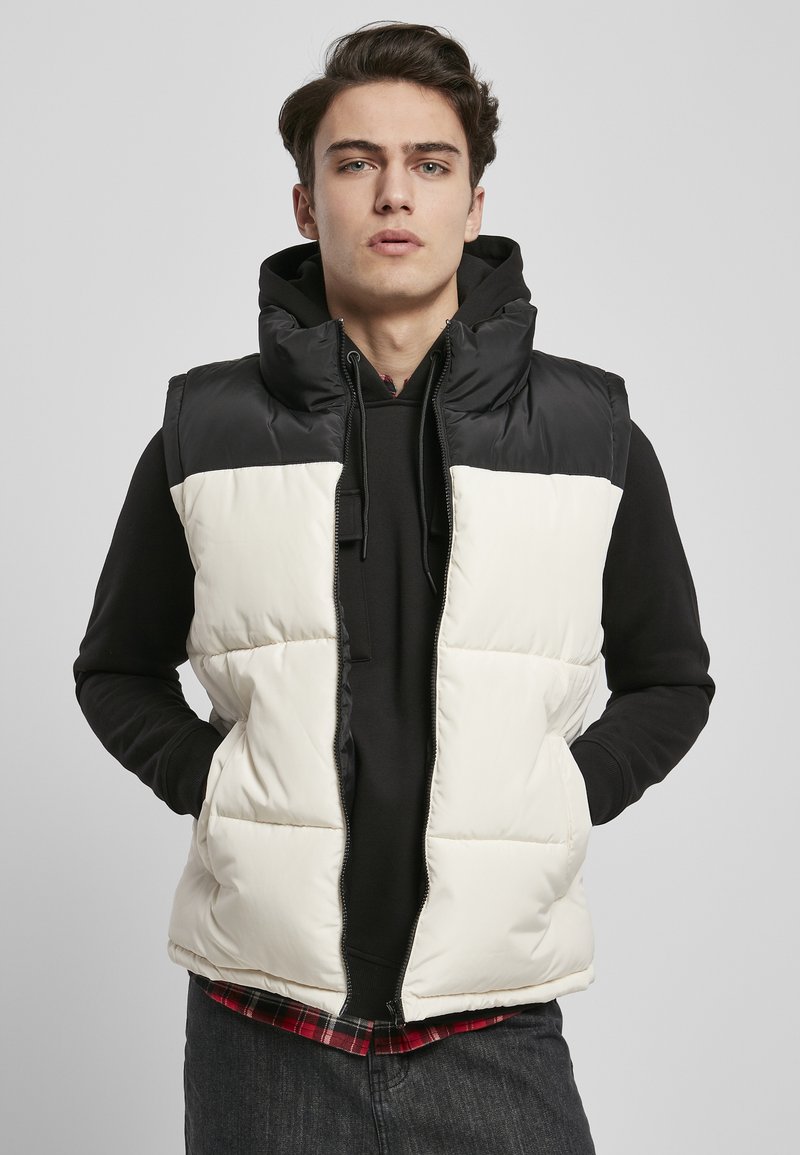 Urban Classics - BLOCK PUFFER VEST - Vest - black/whitesand, Forstør