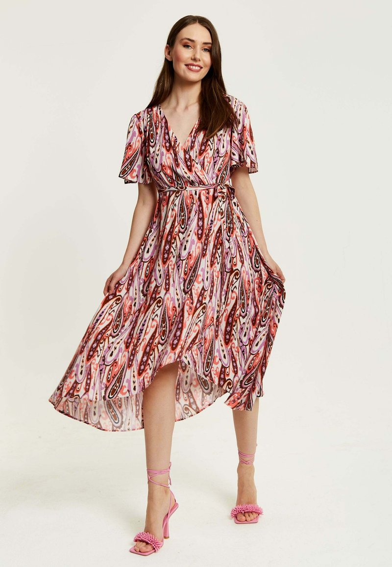 Liquorish PAISLEY PRINT MIDI WRAP - Day dress - multicoloured