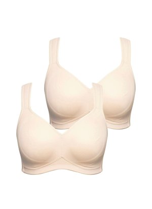 Ulla Popken, GROSSE GRÖSSEN 2-ER PACK, OHNE BÜGEL, VORGEFORMTE CUPS - Reggiseno - beige