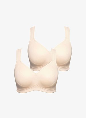 Ulla Popken, GROSSE GRÖSSEN 2-ER PACK, OHNE BÜGEL, VORGEFORMTE CUPS - T-shirt-bh - beige