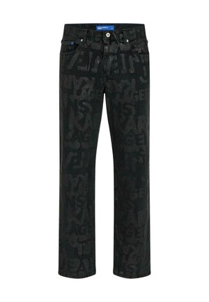 Karl Lagerfeld Jeans, LOGO PRINT STRAIGHT - Egyenes szárú farmer - washed black all over print