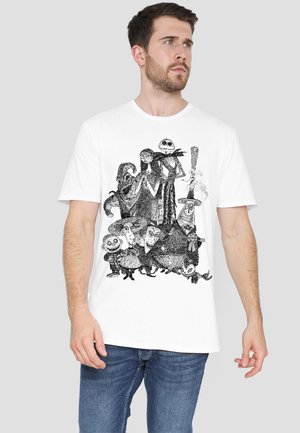 Disney THE NIGHTMARE BEFORE CHRISTMAS JACK SALLY MONSTER DRAW - Print T-shirt - white