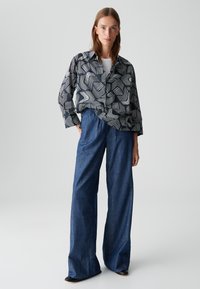 OPUS RELAXED FIT PRINT - Hemdbluse - coal blue