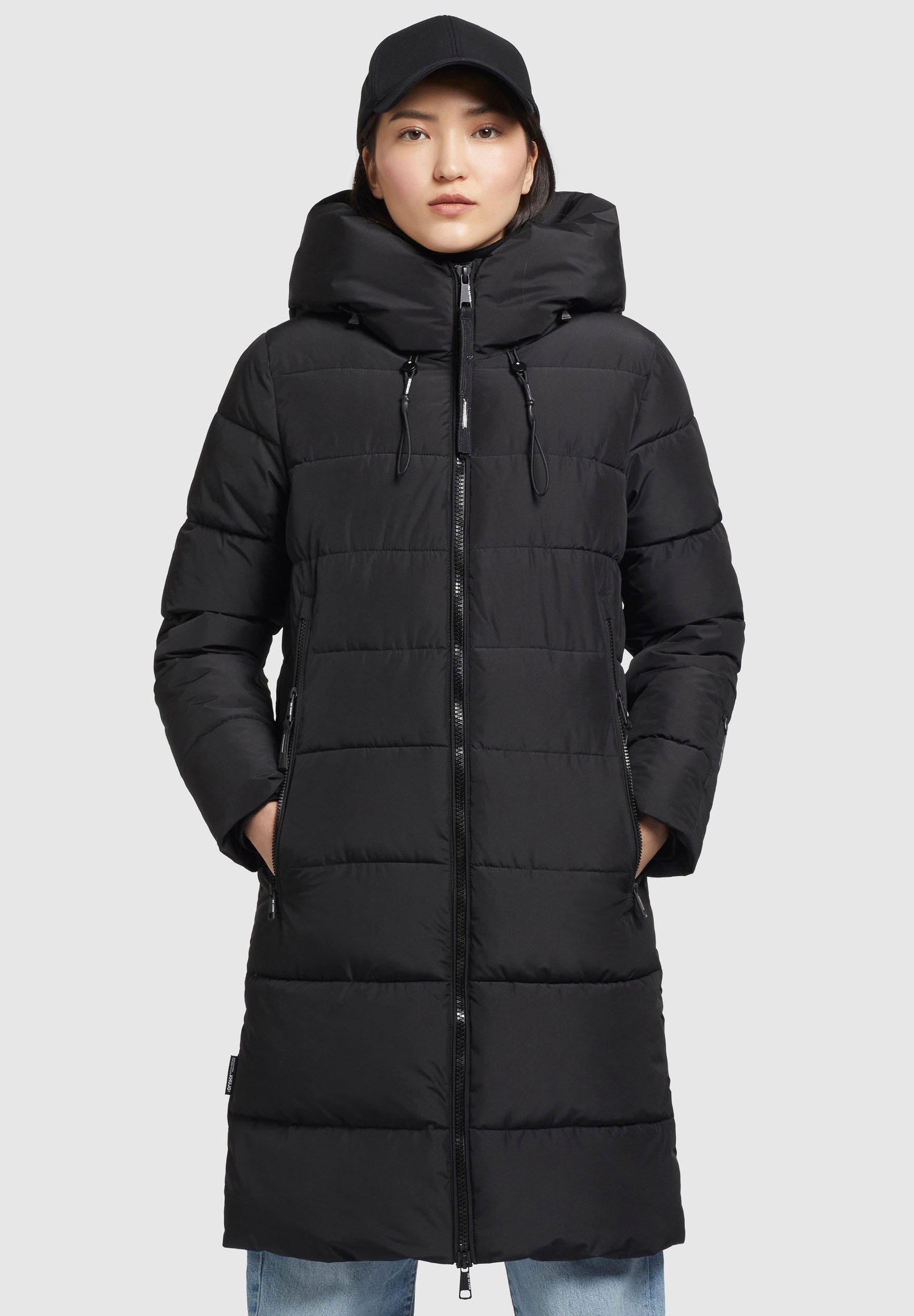 khujo winterjacke damen knielang schwarz