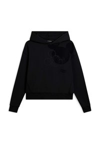 Felpa nera con design a pullover. Presenta una grafica discreta di Topolino e polsini e orlo a coste. Realizzata in tessuto morbido.