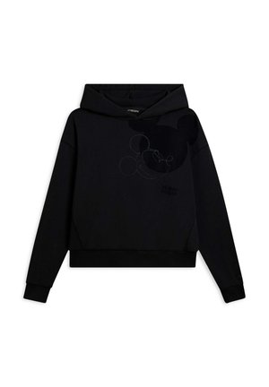 Felpa nera con design a pullover. Presenta una grafica discreta di Topolino e polsini e orlo a coste. Realizzata in tessuto morbido.