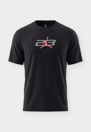 Jordan, CREW - Спортна тениска - black/university red