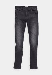 Svarta denimjeans med slim fit, med fem fickor, dragkedja fram och subtila blekningar fram för extra textur.