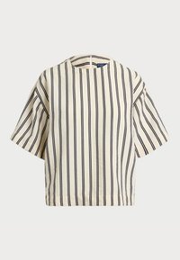 STRIPED SILK BLEND SHORT SLEEVE SHIRT - Blúz - white/black
