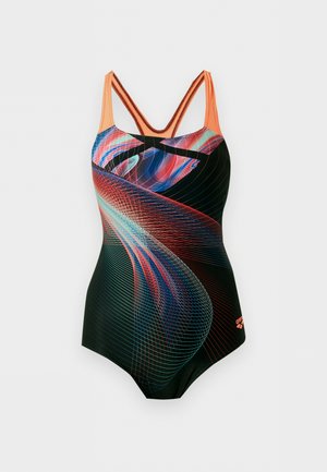 Arena, JELLYFISH PRO BACK - Maillot de bain - black/bright coral