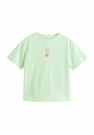REGULAR FIT - GRAPHIC - T-shirts print - mint green flower embroidery