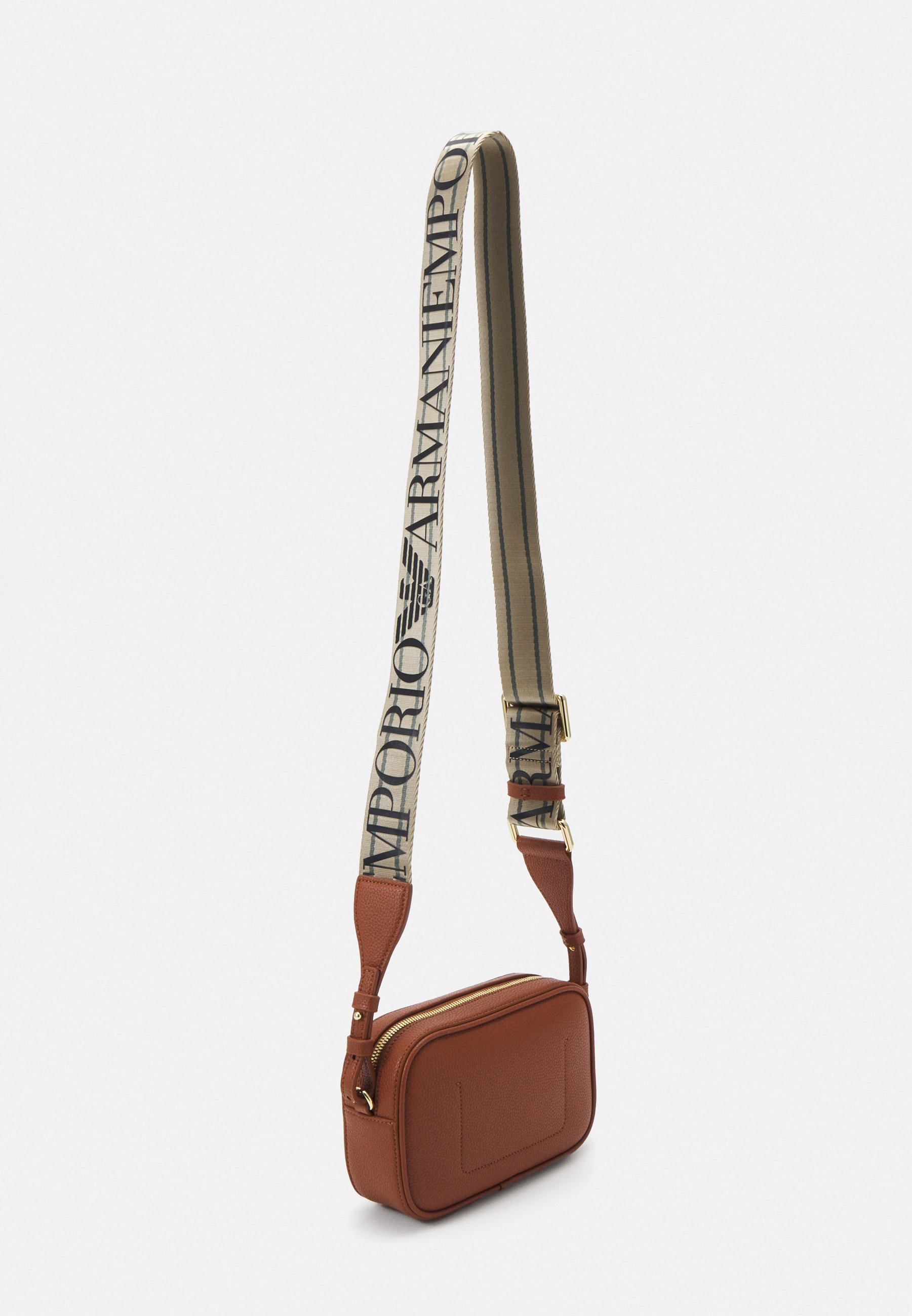Emporio Armani CAMERA BAG - Cross body bag - cuoio/rosso/dark red