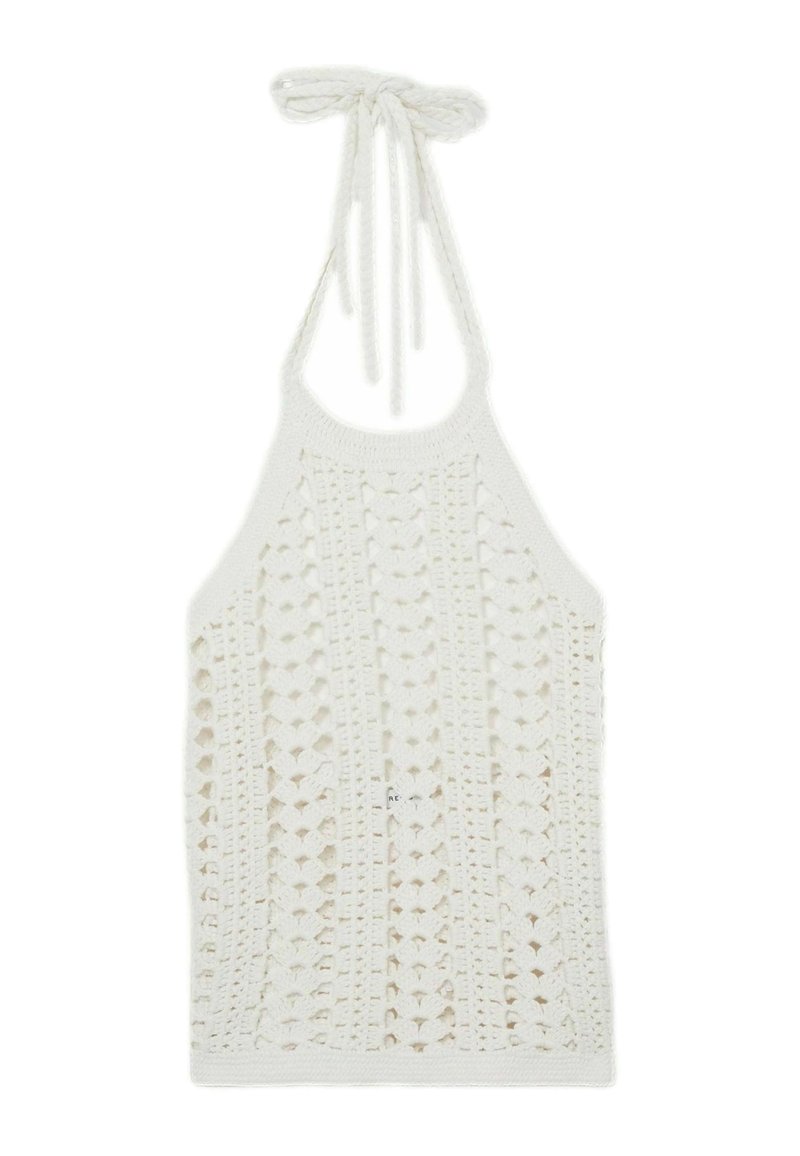 Reiss REGULAR FIT - CALLY CROCHET HALTERNECK  - Top - white
