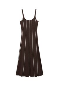 STRIPED - Jersey dress - brown