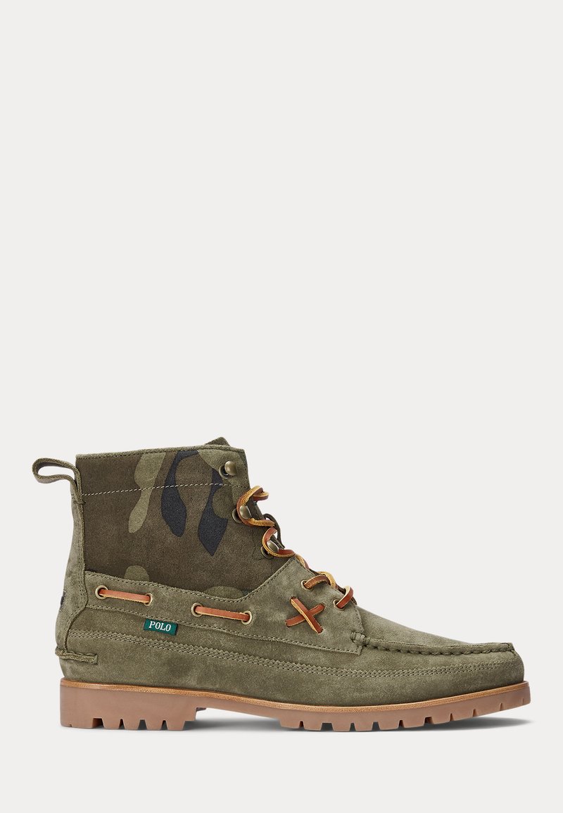 Polo Ralph Lauren RANGER MID CAMO SUEDE BOOT - Nööritavad poolsaapad - olive