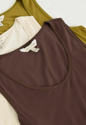 Love & Roses, 3 PACK - Top - x chocolate brown olive green and ecru