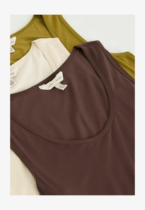 Love & Roses, 3 PACK - Top - x chocolate brown olive green and ecru