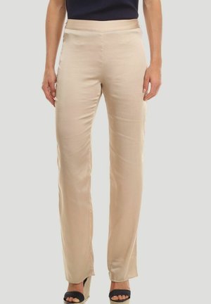 FLUIDO CON CINTURA ELÁSTICA - Pantalones - beige