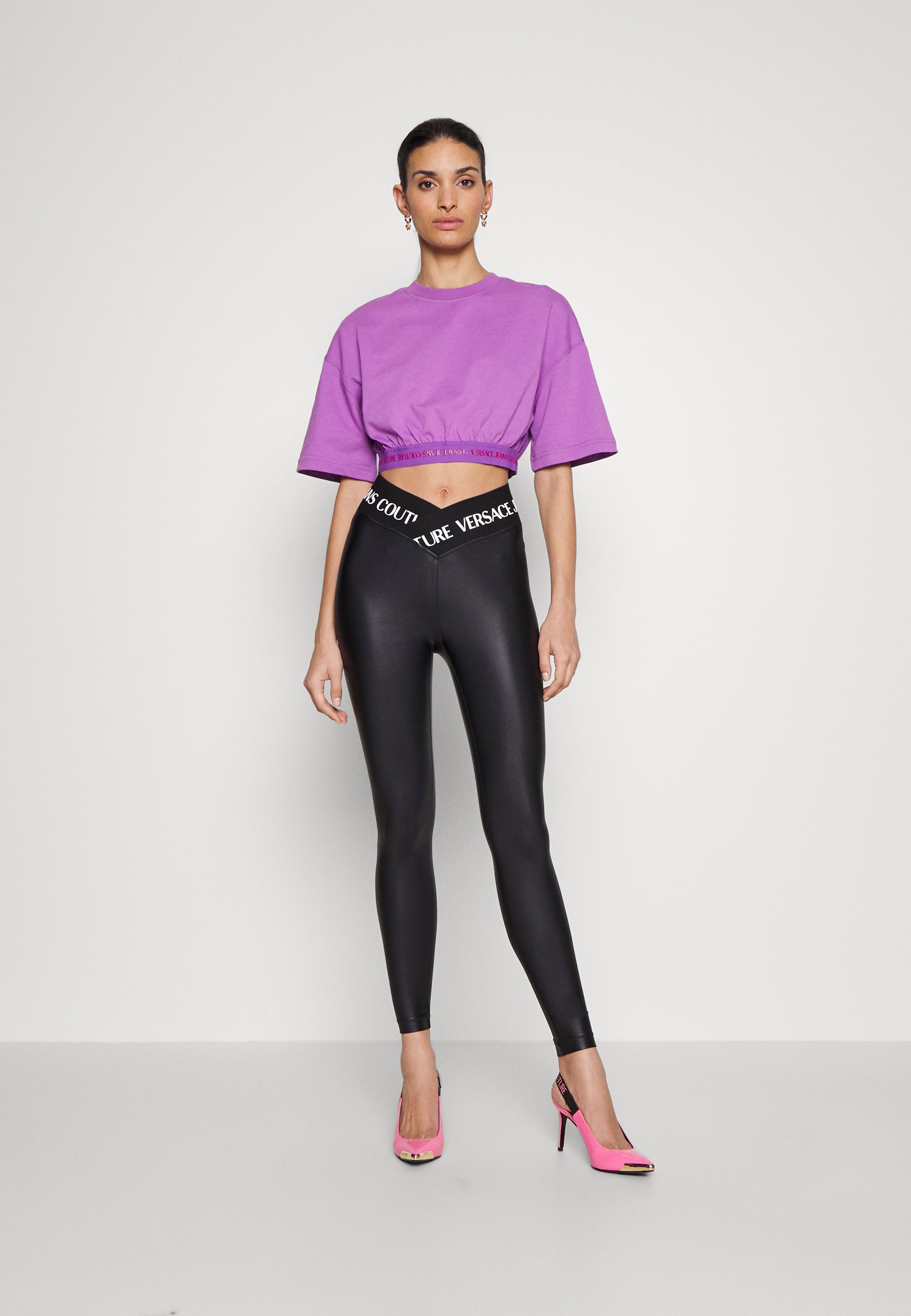 Versace Jeans Couture LYCRA SHINY Leggingek Nadr gok Black fekete Versace Jeans Couture LYCRA SHINY Leggingek Nadr gok Black fekete