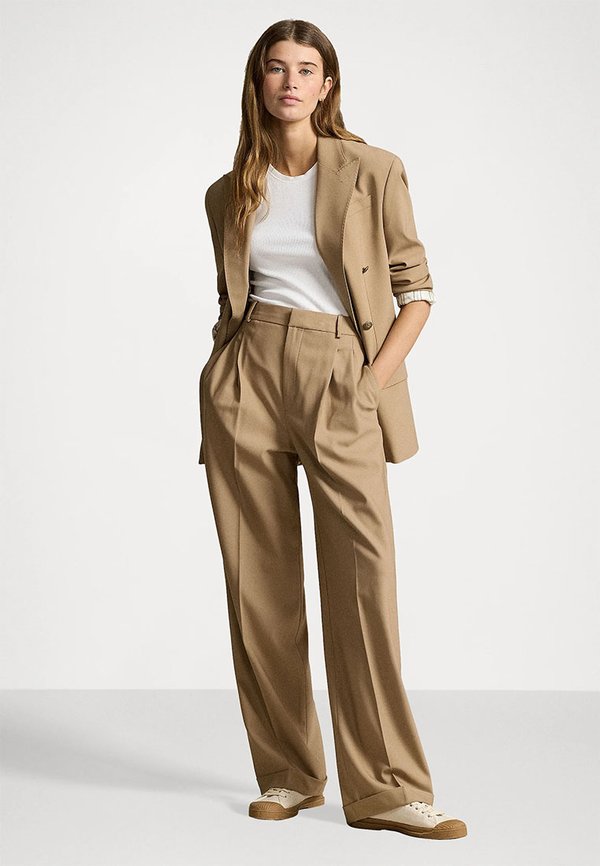 FULL LENGTH PLEATED - Trousers - camel4