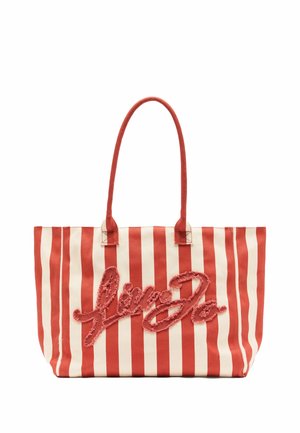 STRIPED  - Shopping Bag - red