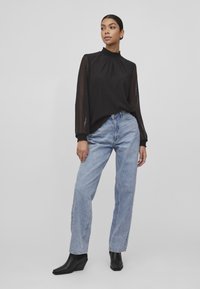 VILA VIDOBBY NECK - Camicetta - black