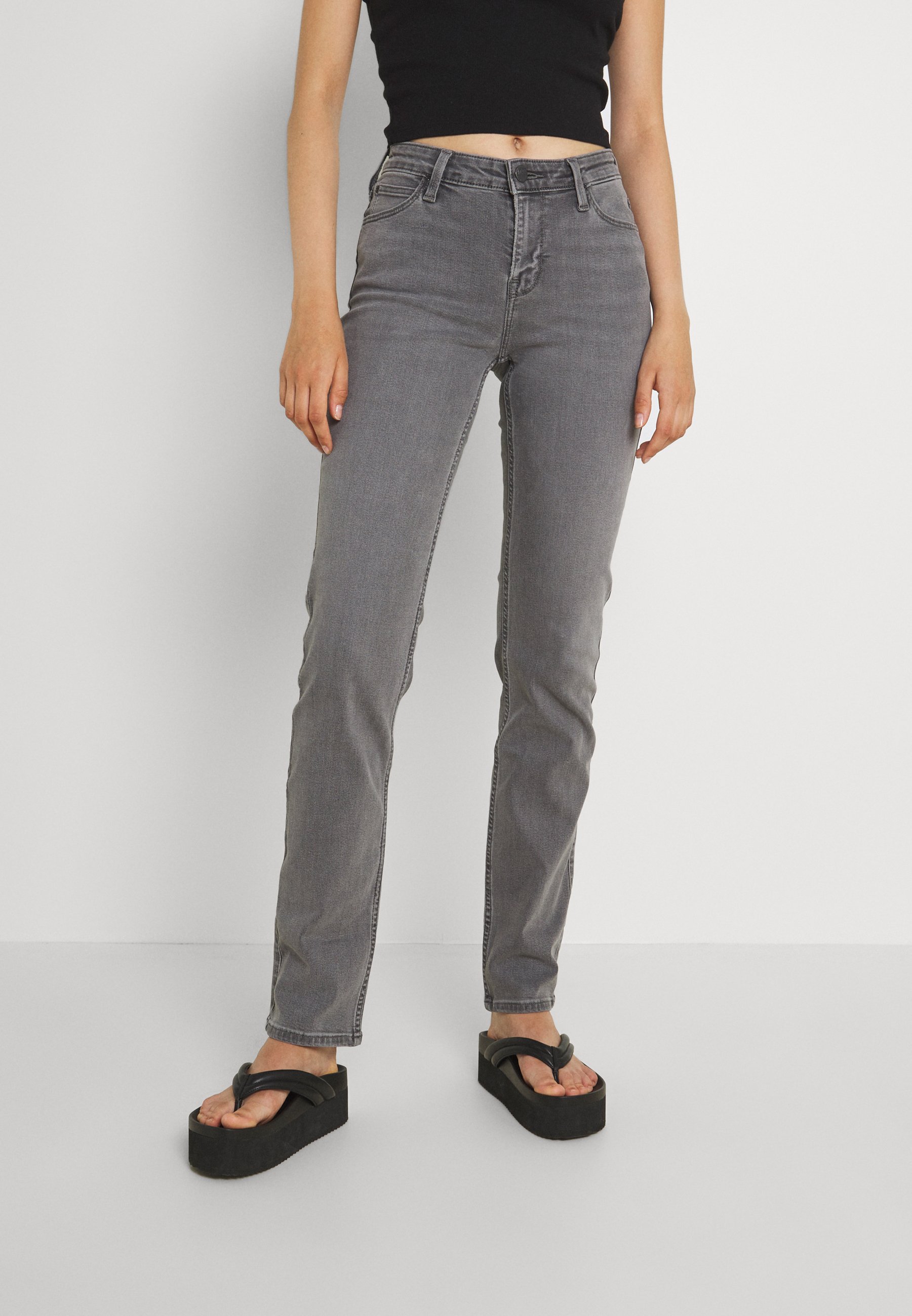 Lee MARION STRAIGHT - Straight leg jeans - grey holly/grey denim -  Zalando.co.uk