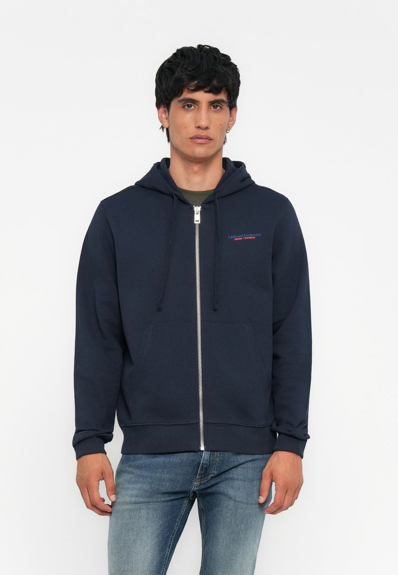 Diesel Sweater met rits blauw