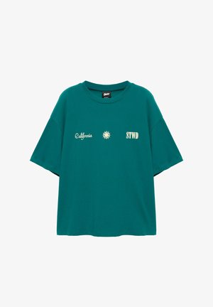 PULL&BEAR, BOXY STWD - T-SHIRT - T-shirt imprimé - green
