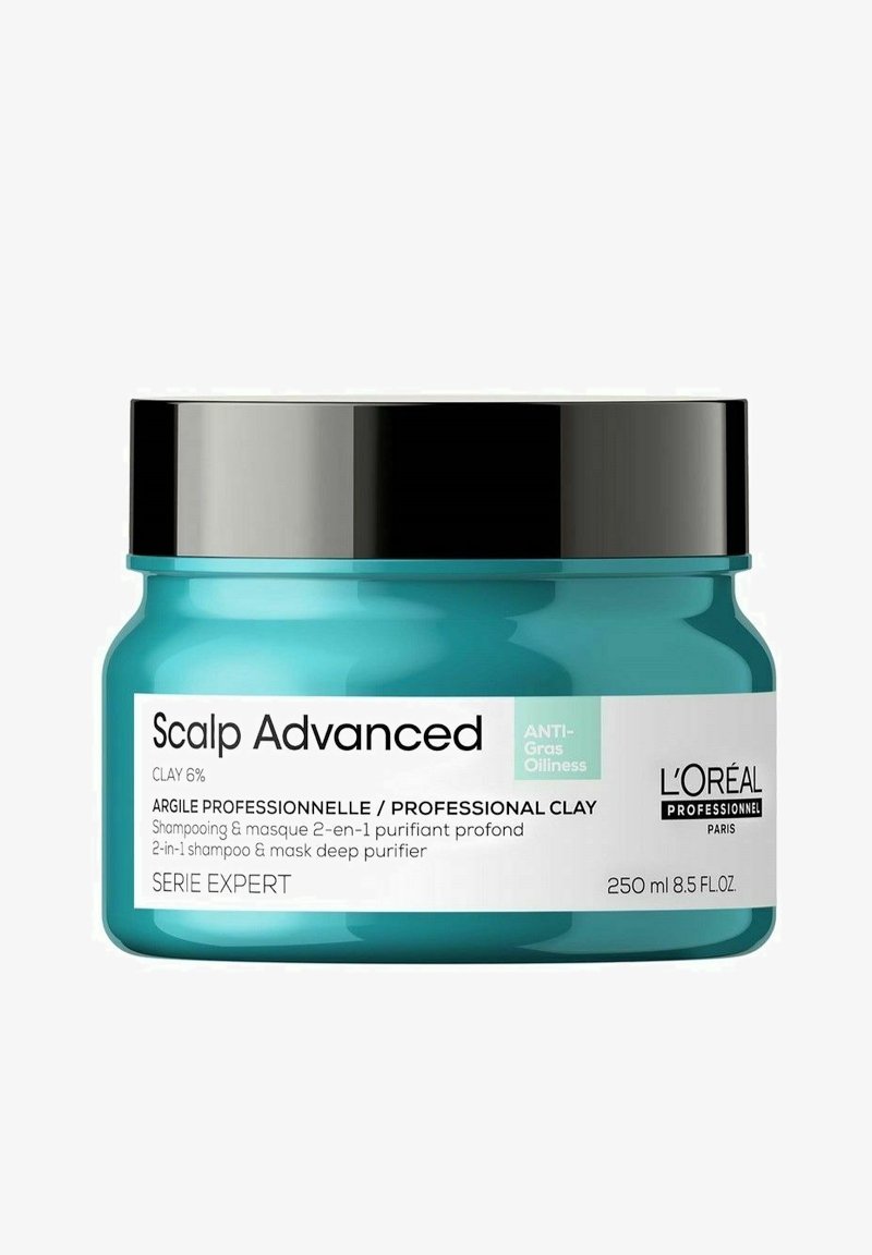 L'Oréal Paris - L'OREAL PROFESSIONNEL SERIE EXPERT SCALP ADVANCED ANTI-OILINESS 2-IN-1 DEEP PURIFIER CLAY MASK 250ML - Hårmaske - blue, Forstør