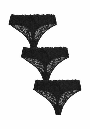HIGH WAISTED FIT - 3 PACK   - String - black