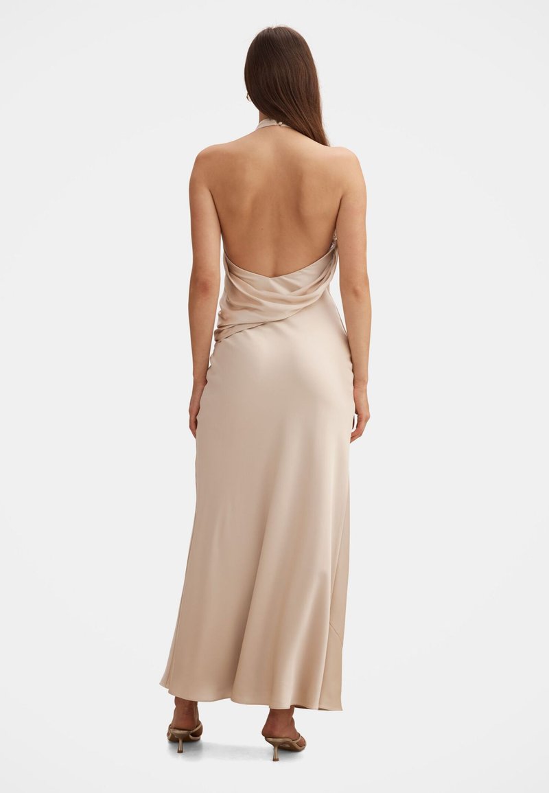 forever new champagne dress Nicole Maxi Dress, in Champagne Luxe Satin, Size: XS | Show Me Your Mumu