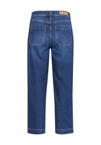 Blå denimbyxor med rak passform. Har två bakfickor och en etikett i midjan. Klassisk femficksdesign, ren finish.