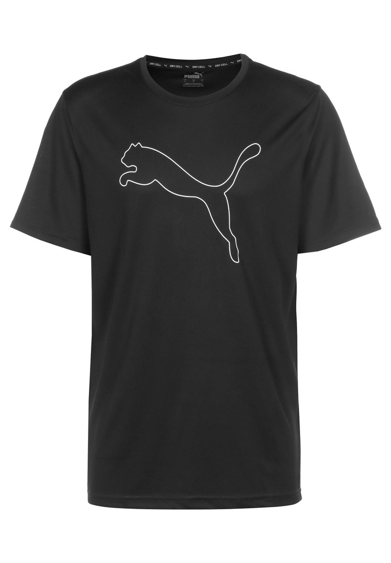 Puma PERFORMANCE CAT TEE - Sports T-shirt - puma black/black - Zalando