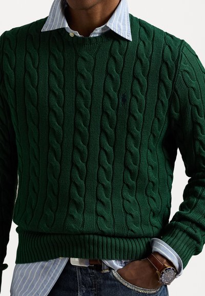 Polo Ralph Lauren CABLE KNIT COTTON JUMPER - Stickad tröja - vintage pine
