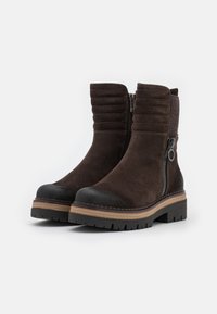 Marco Tozzi Platform ankle boots - mocca