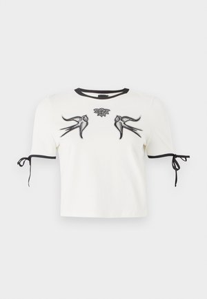 Pinko TROFIE LOVE BIRDS - T-shirt con stampa - bianco biancaneve
