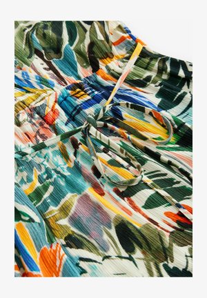 Next KIMONO SLEEVE TIE WAIST - Maxikleid - green blue palm print
