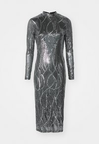 VIGIGI HIGHNECK SEQUIN MIDI DRESS - Koktel haljina / svečana haljina - black/silver
