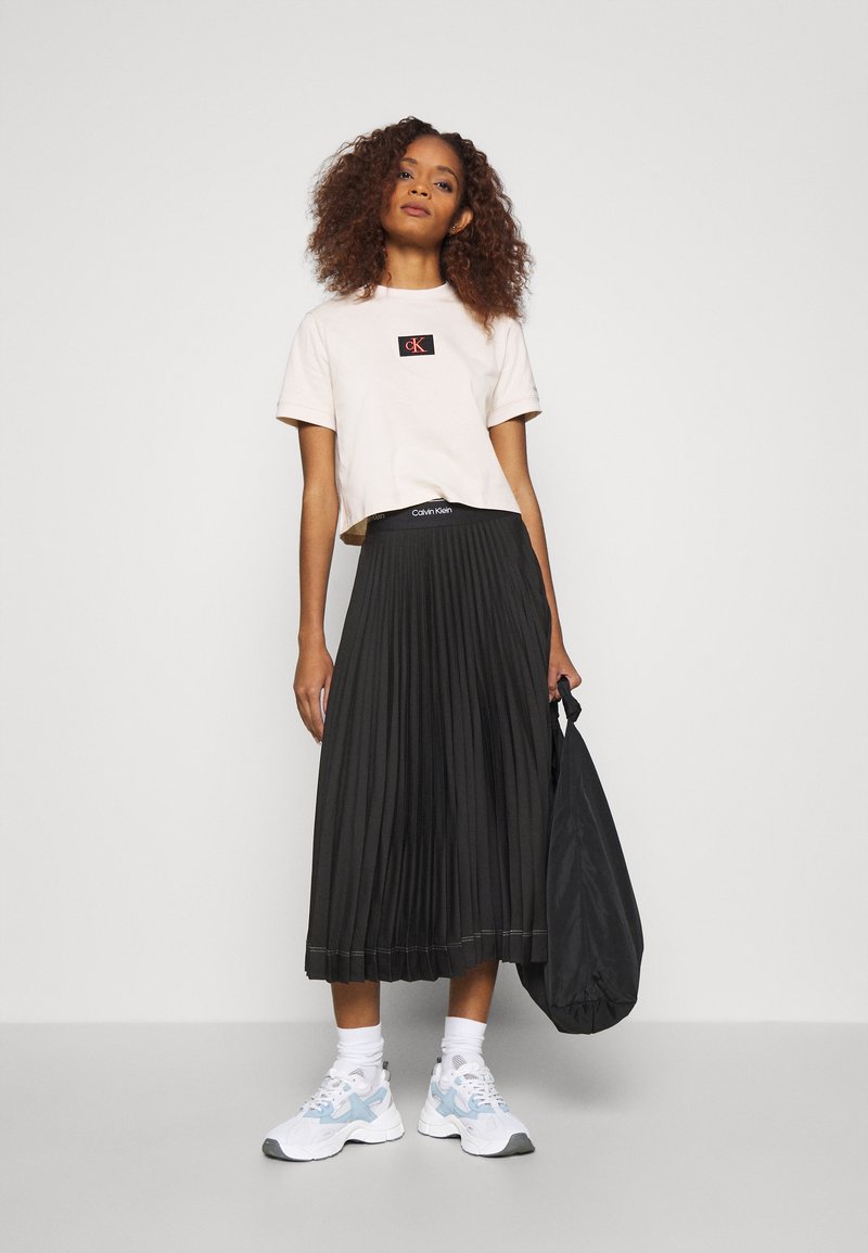 Calvin Klein SUNRAY PLEAT SKIRT - A-line skirt - black 