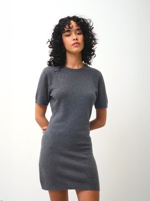 LYNN - Stickad klänning - mottled anthracite