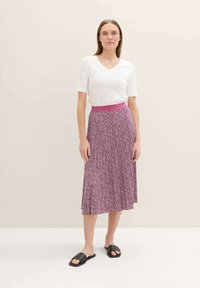 TOM TAILOR MIDI - Jupe trapèze -  berry