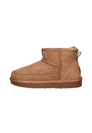 GEVOERDE - Winter boots - cognac