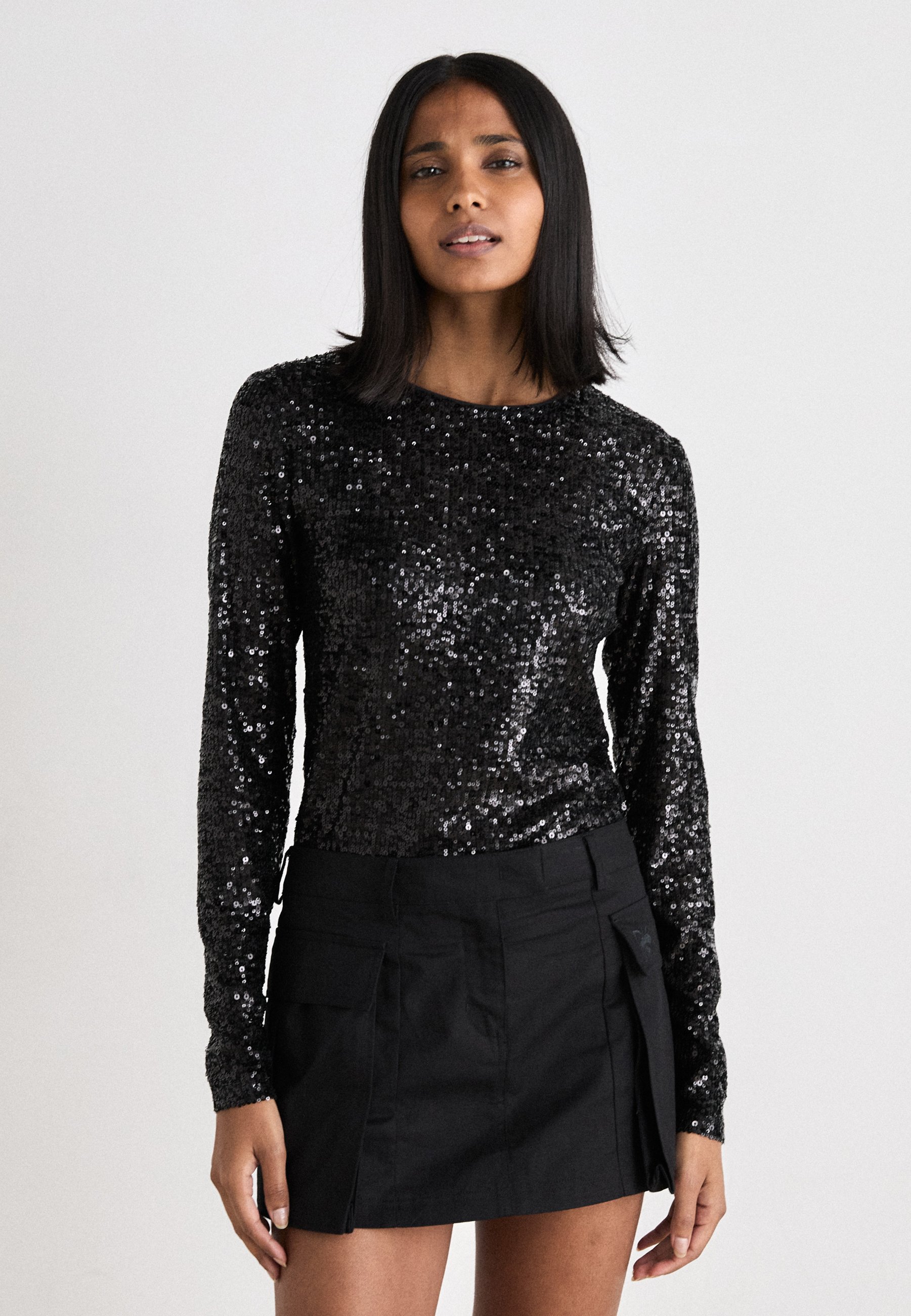 Gothicana By EMP Maglia Donna Maniche Lunghe Bat Country, Nero, Steampunk Con Maniche A Campana, Taglie Fino 5XL