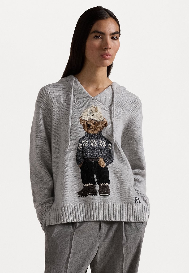 Polo Ralph Lauren POLO BEAR WOOL-BLEND KNIT HOODIE - Vesta - new grey heather