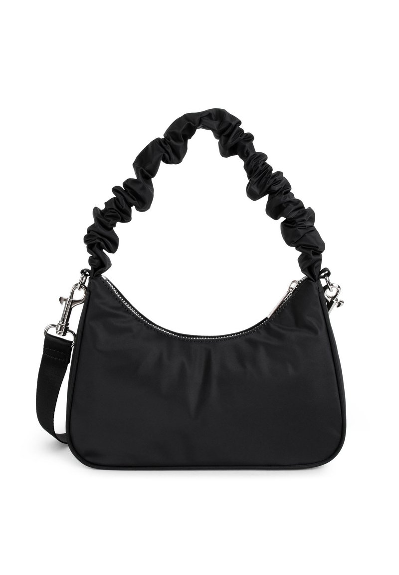 Sac à Main Carré Noir - Dimensions ~6.5 X 6 Cm, Satin, Motifs Perles, Doublure Satinée, Occasion Très Bon état