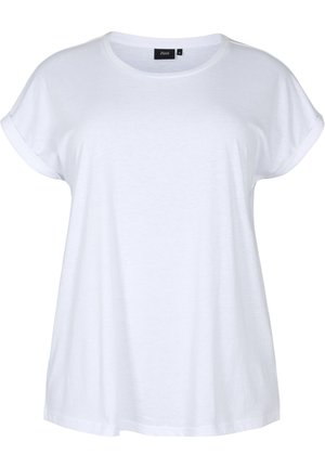 Zizzi SHORT SLEEVED BLEND - T-Shirt basic - bright white