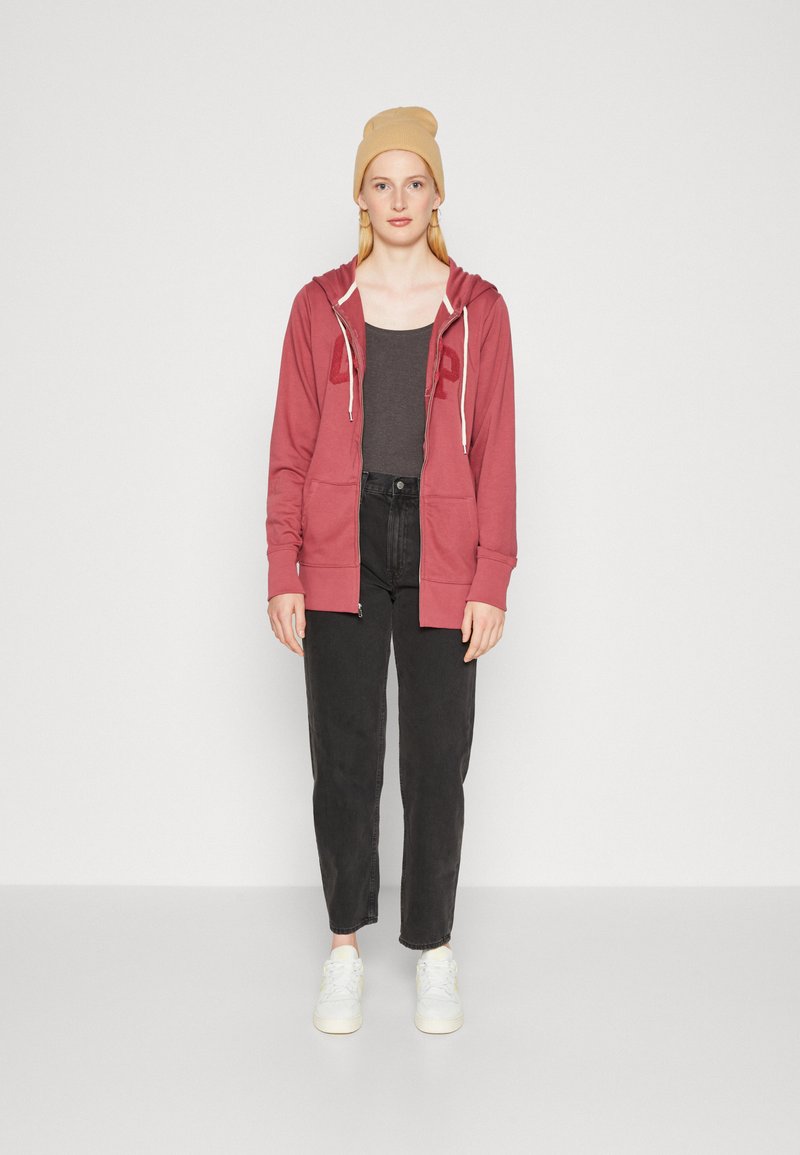 Gap Tall Zip-up sweatshirt - dry rose/mottled bordeaux - Zalando.de